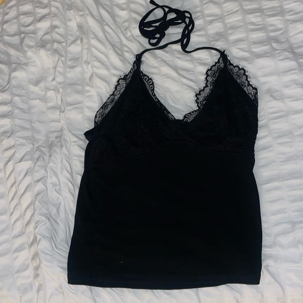 Cider black halter top